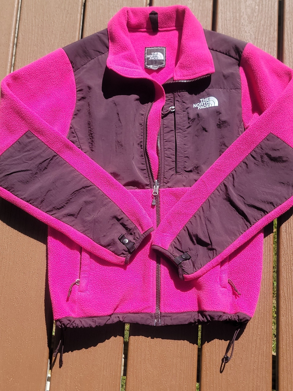 The North Face Women’s Pink and Dark Plum Denali Fleece Jacket Size Med